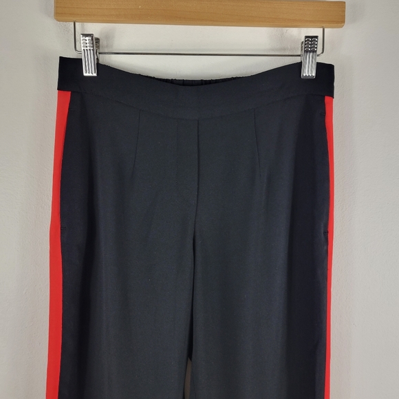 Babaton High Waist Pull On Racer Side Stripe Slim Straight Crop Ankle Pants - Picture 2 of 10